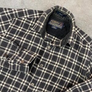 Pendleton Woolen Mills Black Plaid Wool‎ Grant Shirt Men's XS